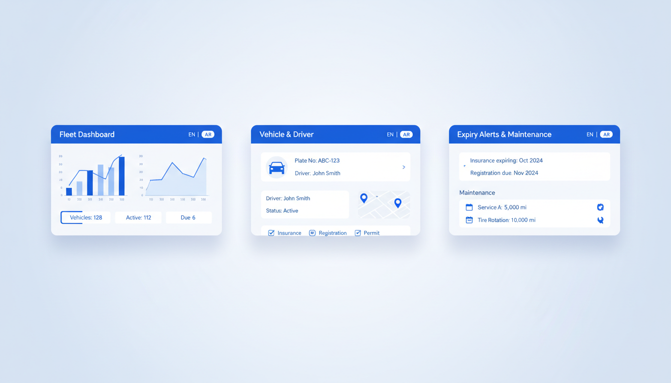 Fleet Management System dashboard preview
